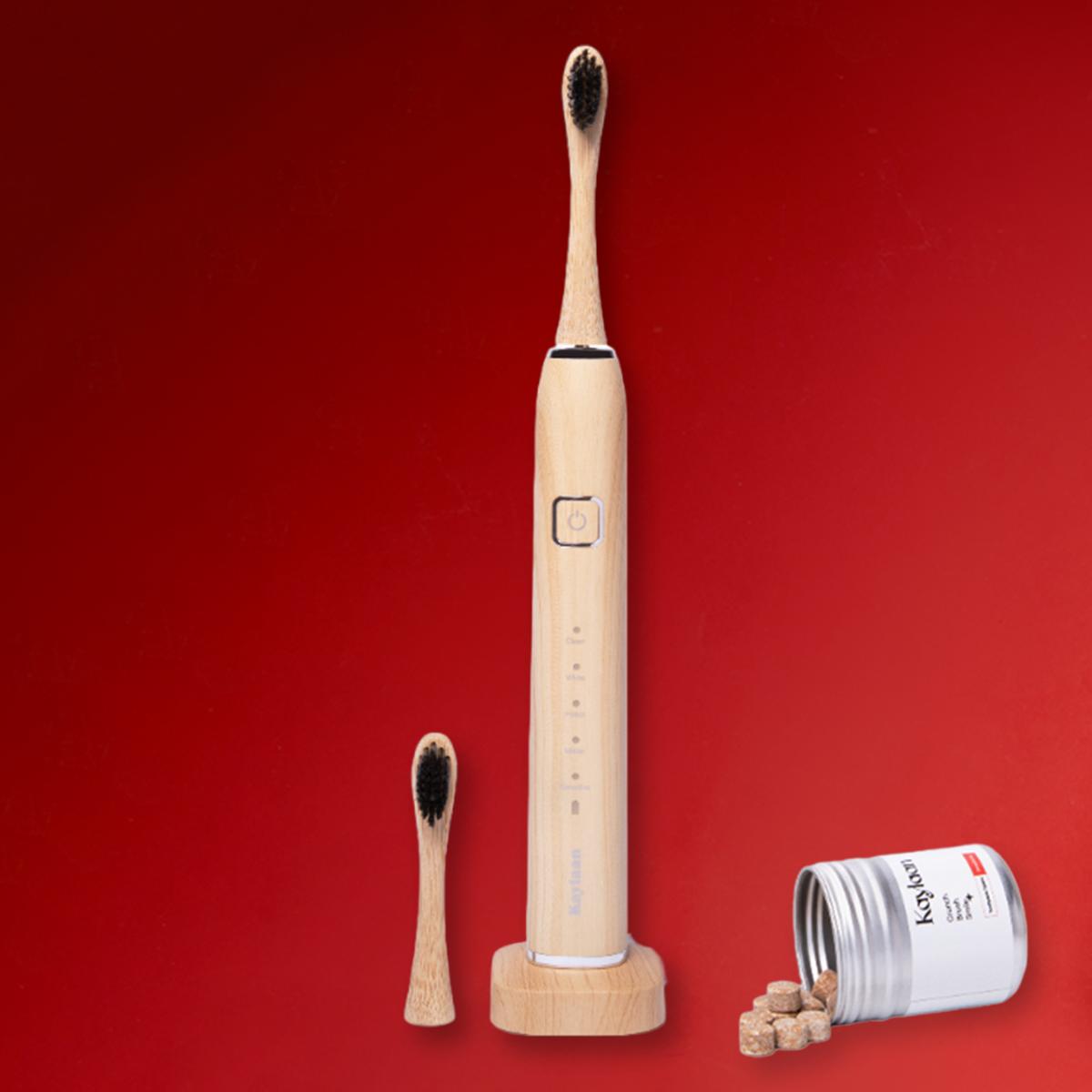 Bamboo Toothbrush + Toothpaste Tablets Tin + Toothbrush Head